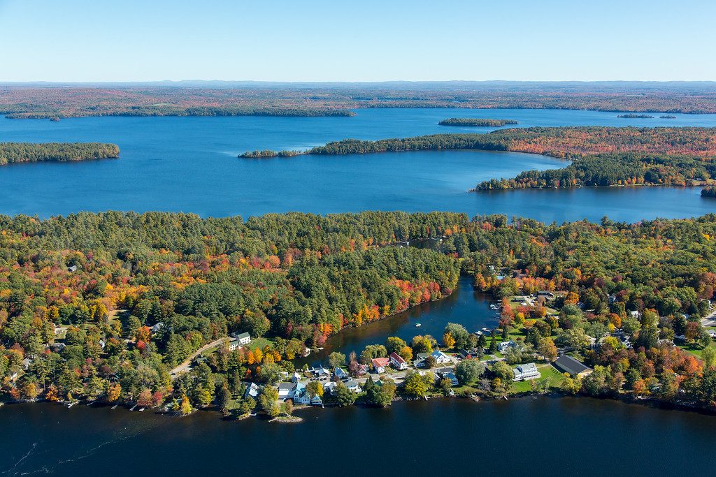 The Belgrade Lakes from the air