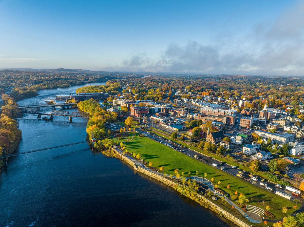 Downtown Waterville and the Kennebec River